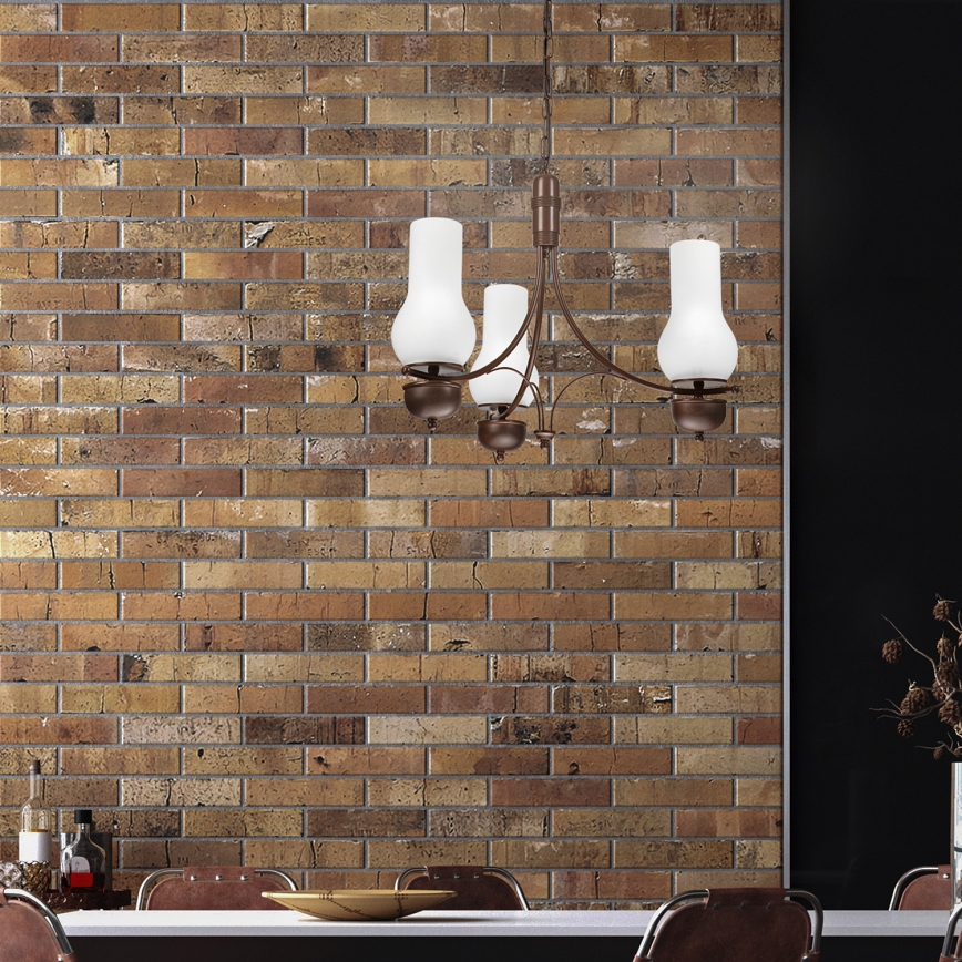 Brilagi - LED Luster na lancu COTTAGE 3xE14/40W/230V hrast/bela