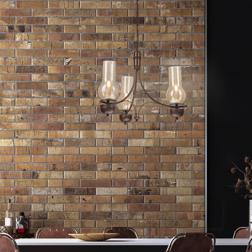 Brilagi - LED Luster na lancu COTTAGE 3xE14/40W/230V hrast/braon