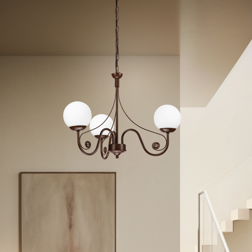 Brilagi - LED Luster na lancu COTTAGE 3xG9/40W/230V braon/bela