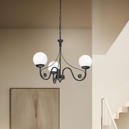 Brilagi - LED Luster na lancu COTTAGE 3xG9/40W/230V crno/bela