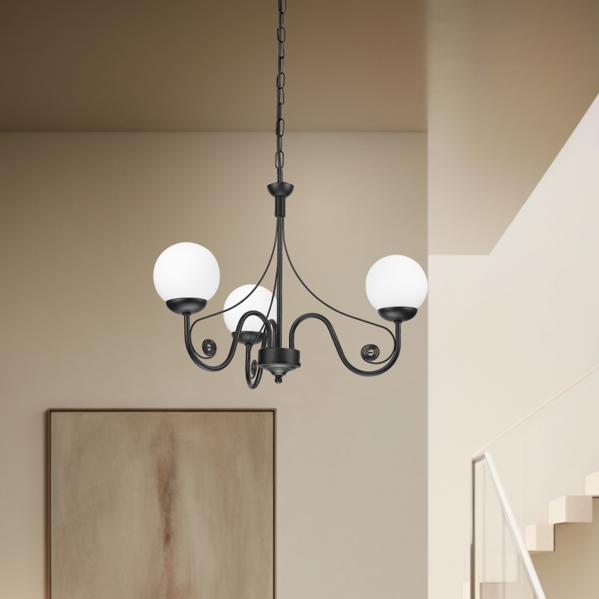 Brilagi - LED Luster na lancu COTTAGE 3xG9/40W/230V crno/bela