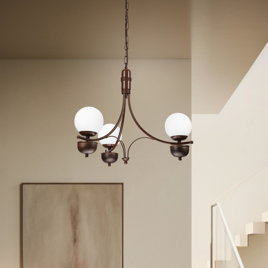 Brilagi - LED Luster na lancu COTTAGE 3xG9/40W/230V hrast/bela