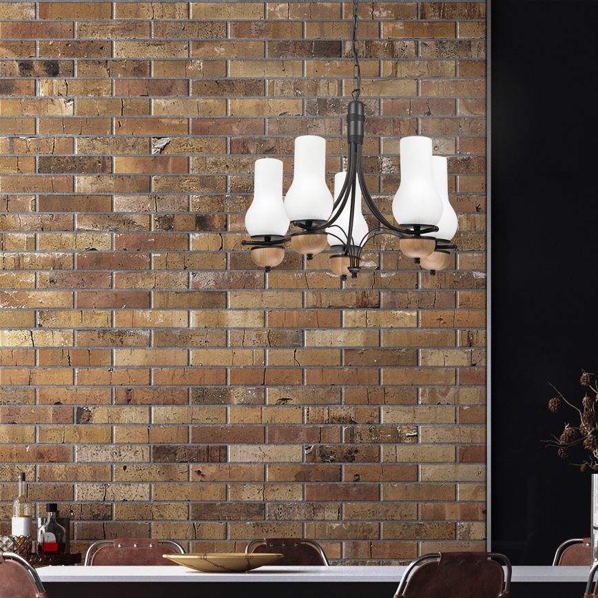 Brilagi - LED Luster na lancu COTTAGE 5xE14/40W/230V bukva/bela