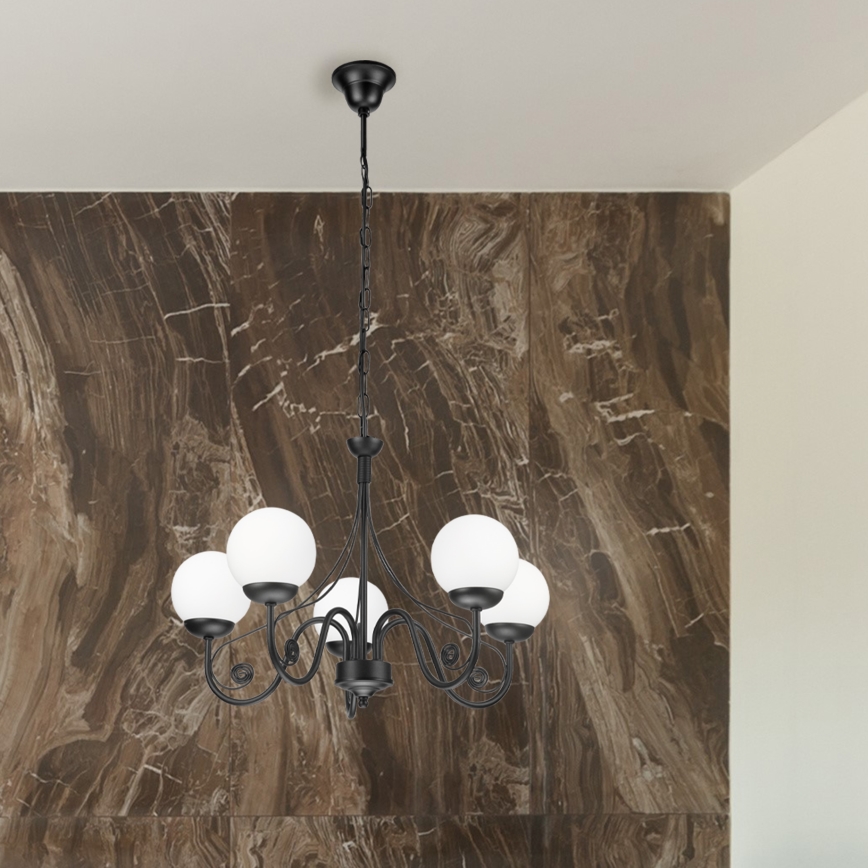 Brilagi - LED luster na lancu COTTAGE 5xG9/40W/230V crna/bela