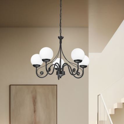 Brilagi - LED Luster na lancu COTTAGE 5xG9/40W/230V crno/bela