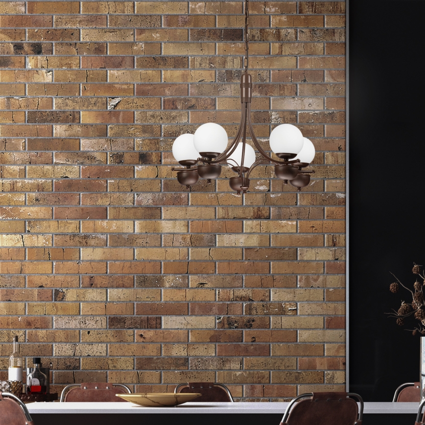 Brilagi - LED Luster na lancu COTTAGE 5xG9/40W/230V hrast/bela