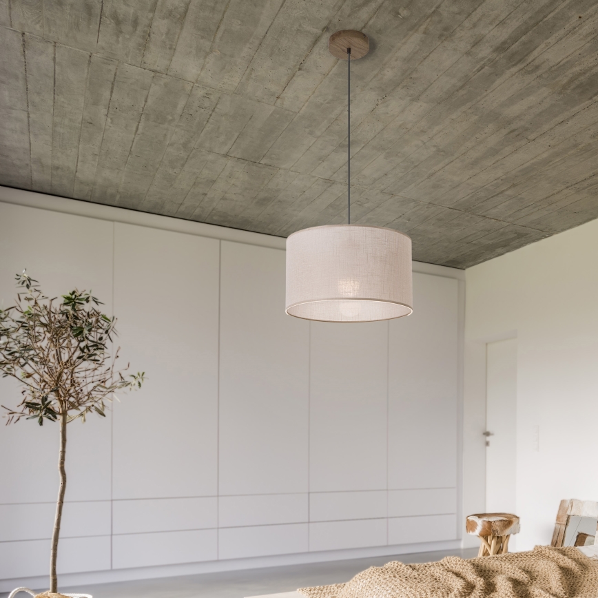 Brilagi - LED Luster na sajli ANTHONY 1xE27/60W/230V hrast/bež