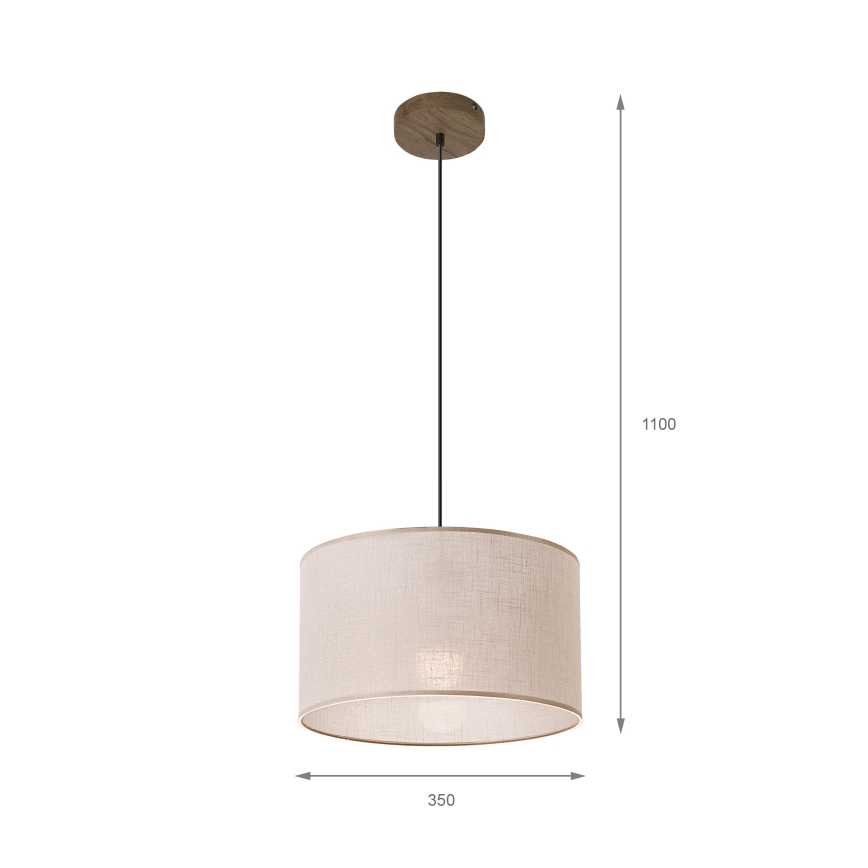 Brilagi - LED Luster na sajli ANTHONY 1xE27/60W/230V hrast/bež