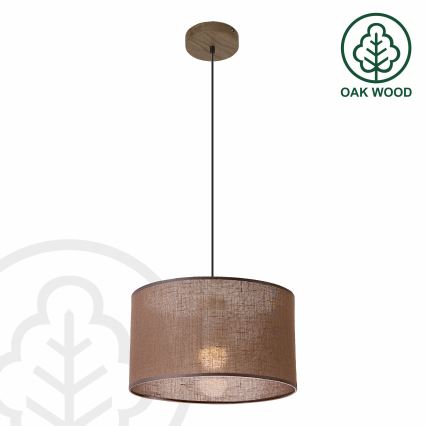Brilagi - LED Luster na sajli ANTHONY 1xE27/60W/230V hrast/braon