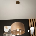 Brilagi - LED luster na sajli ANTHONY 1xE27/60W/230V hrast/orah/braon