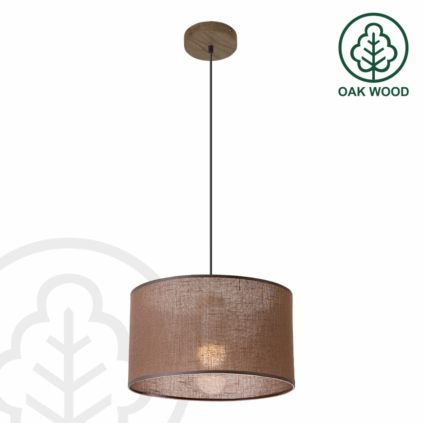 Brilagi - LED luster na sajli ANTHONY 1xE27/60W/230V hrast/orah/braon