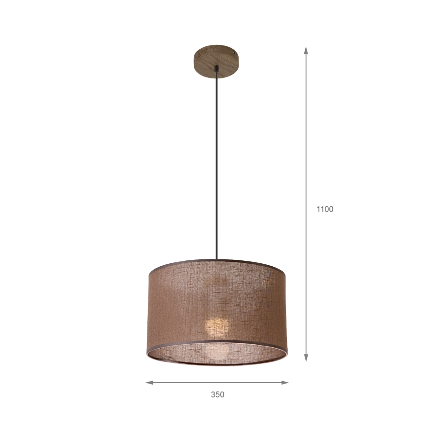 Brilagi - LED luster na sajli ANTHONY 1xE27/60W/230V hrast/orah/braon