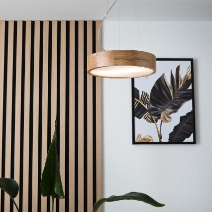 Brilagi - LED Luster na sajli CARVALHO 2xE27/60W/230V hrast pr. 37 cm