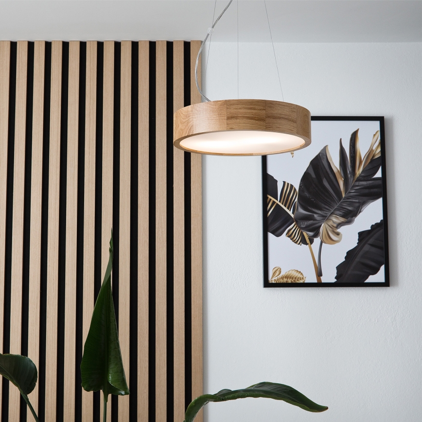 Brilagi - LED Luster na sajli CARVALHO 2xE27/60W/230V hrast pr. 37 cm