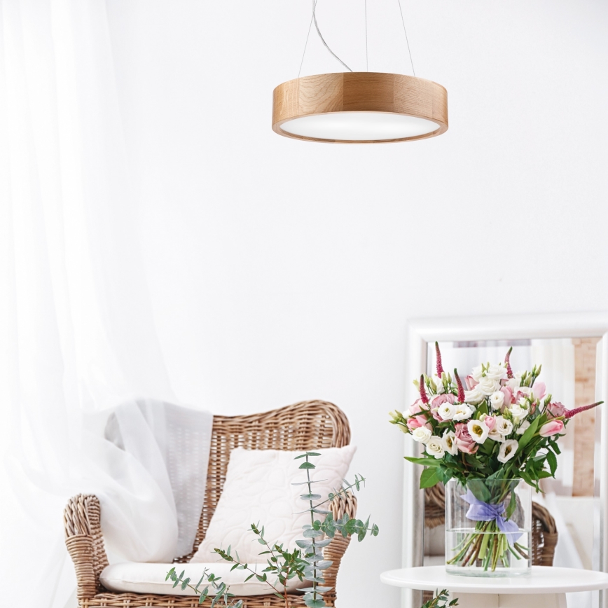 Brilagi - LED Luster na sajli CARVALHO 2xE27/60W/230V hrast pr. 37 cm