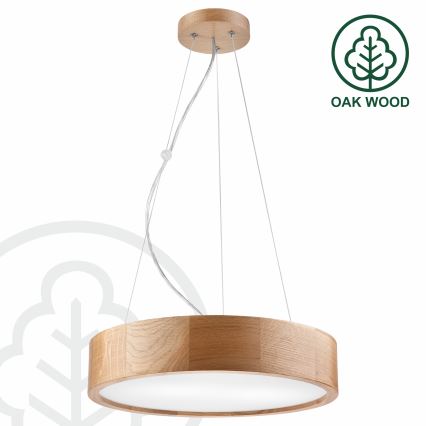 Brilagi - LED Luster na sajli CARVALHO 2xE27/60W/230V hrast pr. 37 cm