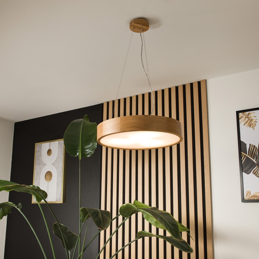 Brilagi - LED luster na sajli CARVALHO 3xE27/60W/230V hrast pr. 47,5 cm