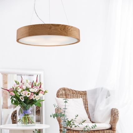 Brilagi - LED luster na sajli CARVALHO 3xE27/60W/230V hrast pr. 47,5 cm