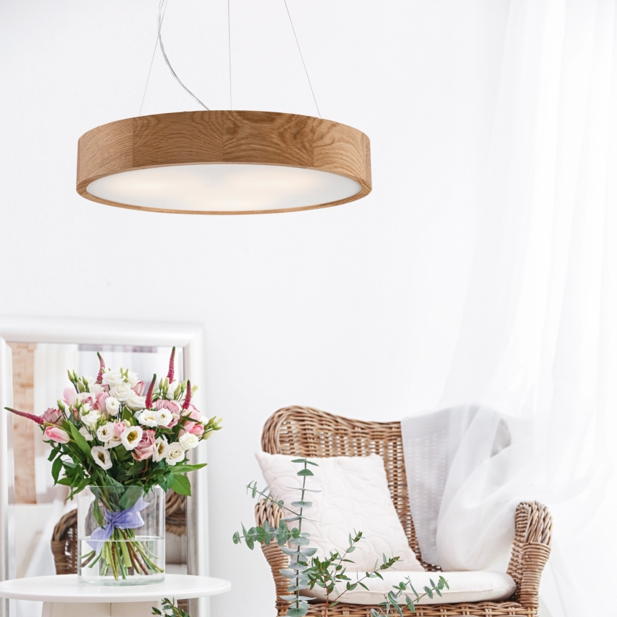 Brilagi - LED luster na sajli CARVALHO 3xE27/60W/230V hrast pr. 47,5 cm