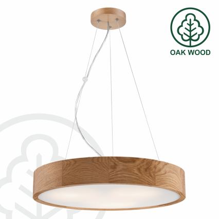 Brilagi - LED luster na sajli CARVALHO 3xE27/60W/230V hrast pr. 47,5 cm