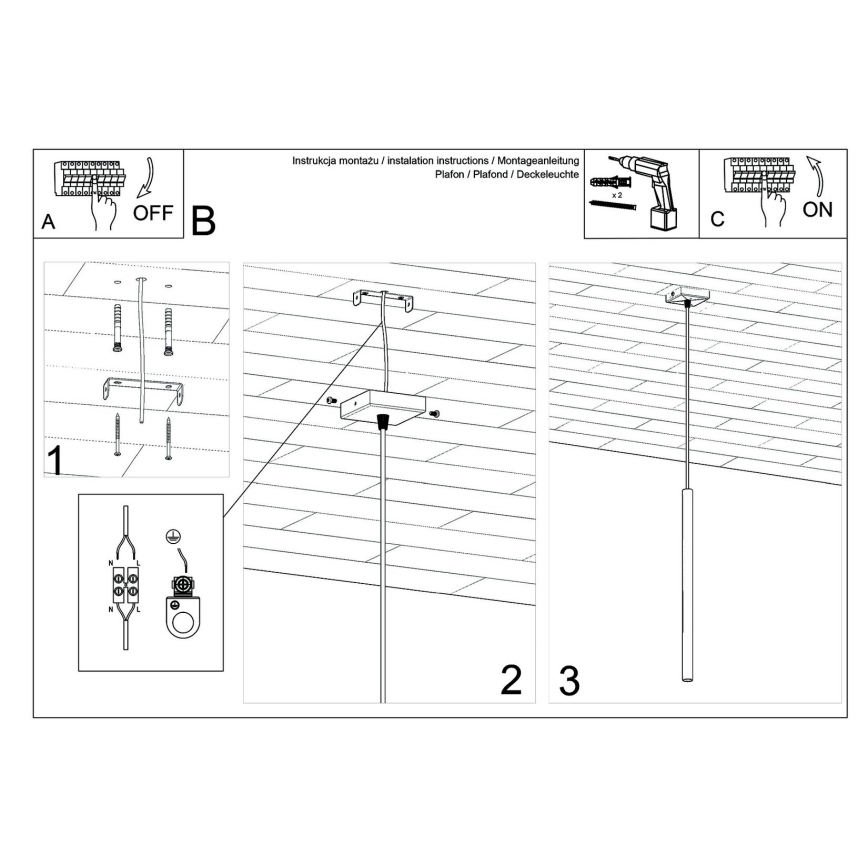 Brilagi -  LED luster na sajli DRIFA 1xG9/4W/230V crno