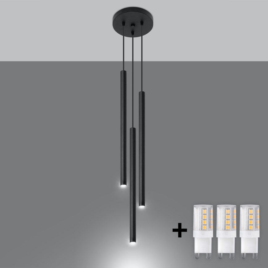 Brilagi -  LED luster na sajli DRIFA 3xG9/4W/230V crno