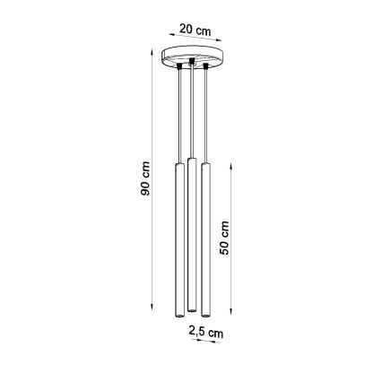 Brilagi -  LED luster na sajli DRIFA 3xG9/4W/230V crno