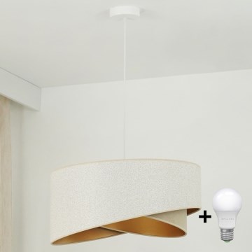 Brilagi - LED luster na sajli LYRA 1xE27/15W/230V bela/bež/zlatna