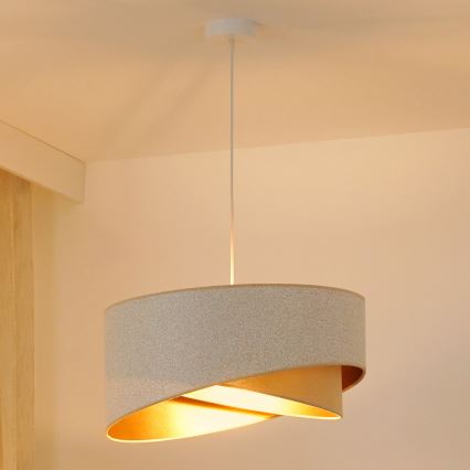 Brilagi - LED luster na sajli LYRA 1xE27/15W/230V bela/bež/zlatna