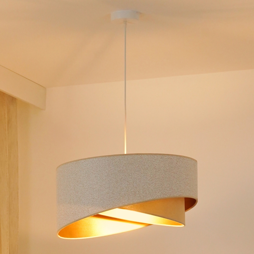 Brilagi - LED luster na sajli LYRA 1xE27/15W/230V bela/bež/zlatna