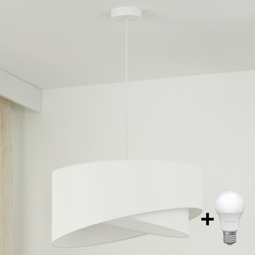 Brilagi - LED luster na sajli LYRA 1xE27/15W/230V bela