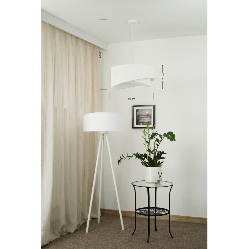 Brilagi - LED luster na sajli LYRA 1xE27/15W/230V bela