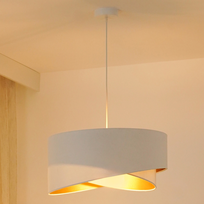 Brilagi - LED luster na sajli LYRA 1xE27/15W/230V bela/zlatna