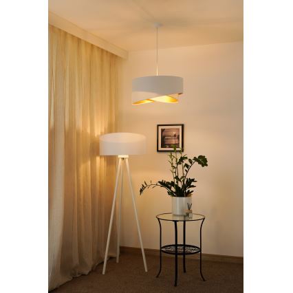 Brilagi - LED luster na sajli LYRA 1xE27/15W/230V bela/zlatna