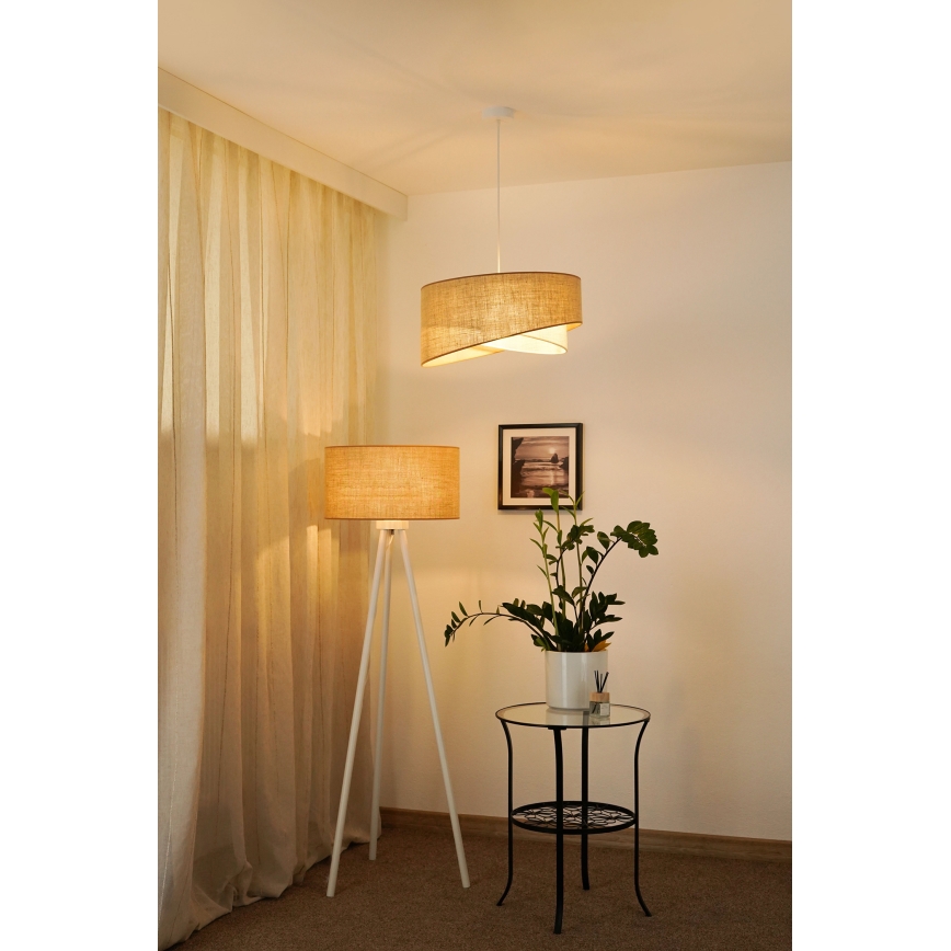 Brilagi - LED luster na sajli LYRA 1xE27/15W/230V bež/kremasta