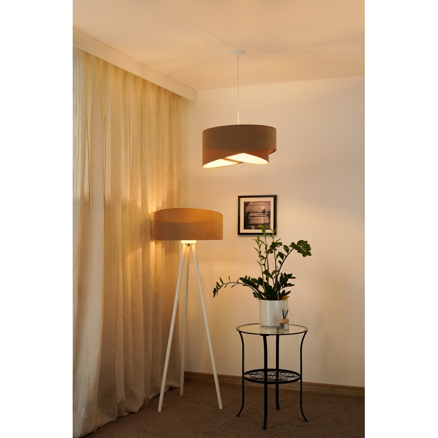 Brilagi - LED luster na sajli LYRA 1xE27/15W/230V braon/bela