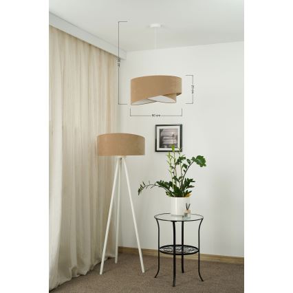 Brilagi - LED luster na sajli LYRA 1xE27/15W/230V braon/bela