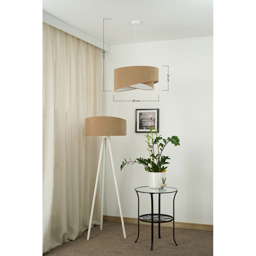 Brilagi - LED luster na sajli LYRA 1xE27/15W/230V braon/bela