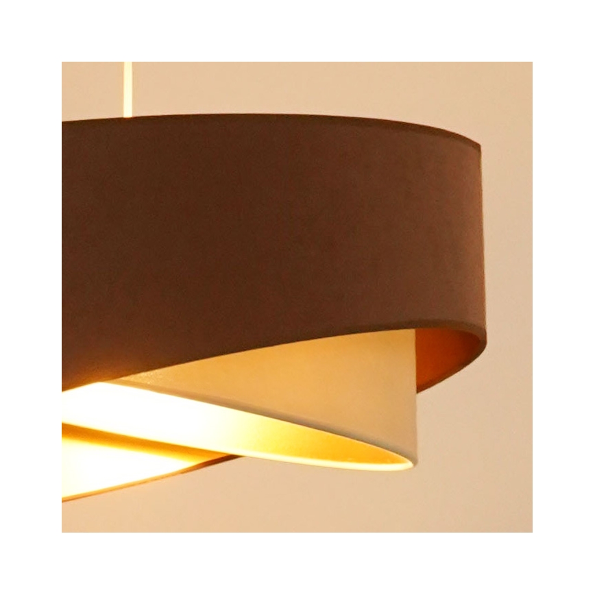 Brilagi - LED luster na sajli LYRA 1xE27/15W/230V braon/krem/zlatna