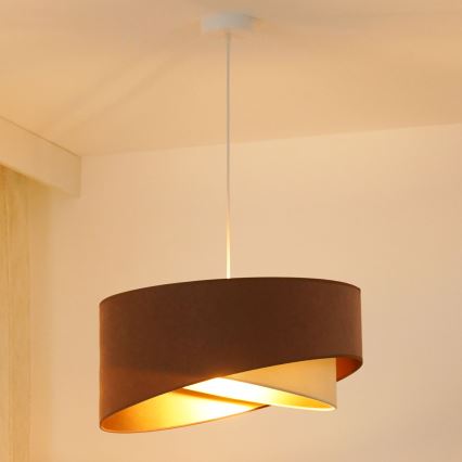 Brilagi - LED luster na sajli LYRA 1xE27/15W/230V braon/kremasta/zlatna