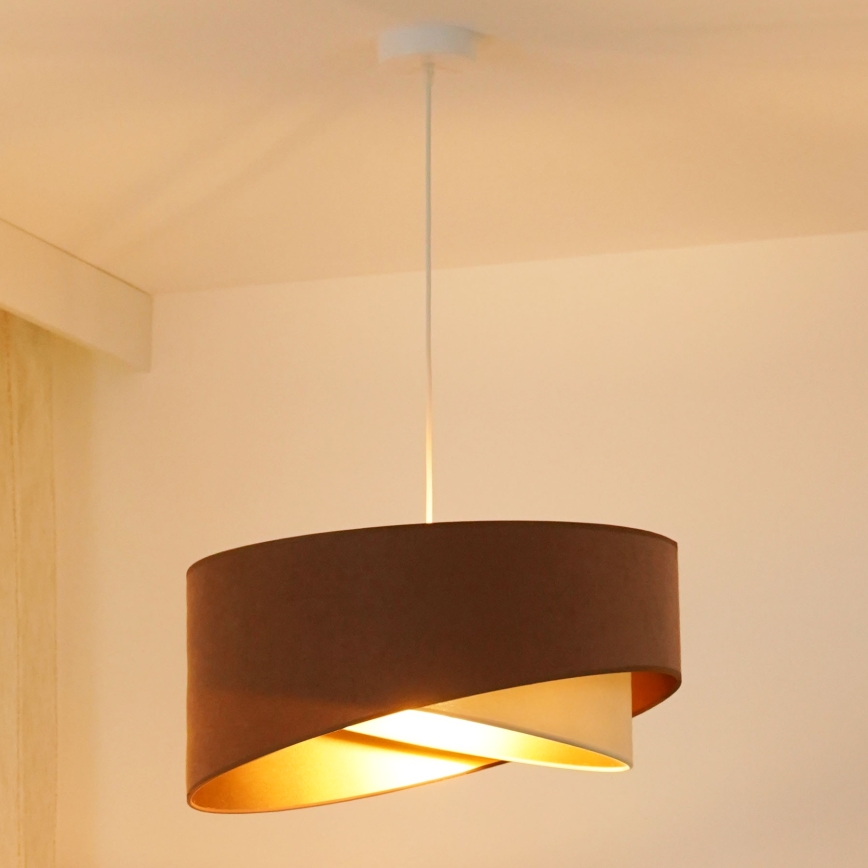 Brilagi - LED luster na sajli LYRA 1xE27/15W/230V braon/kremasta/zlatna