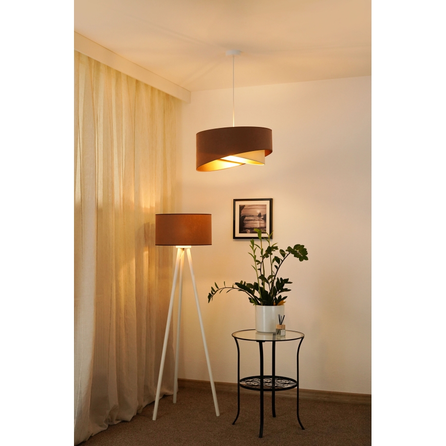 Brilagi - LED luster na sajli LYRA 1xE27/15W/230V braon/kremasta/zlatna
