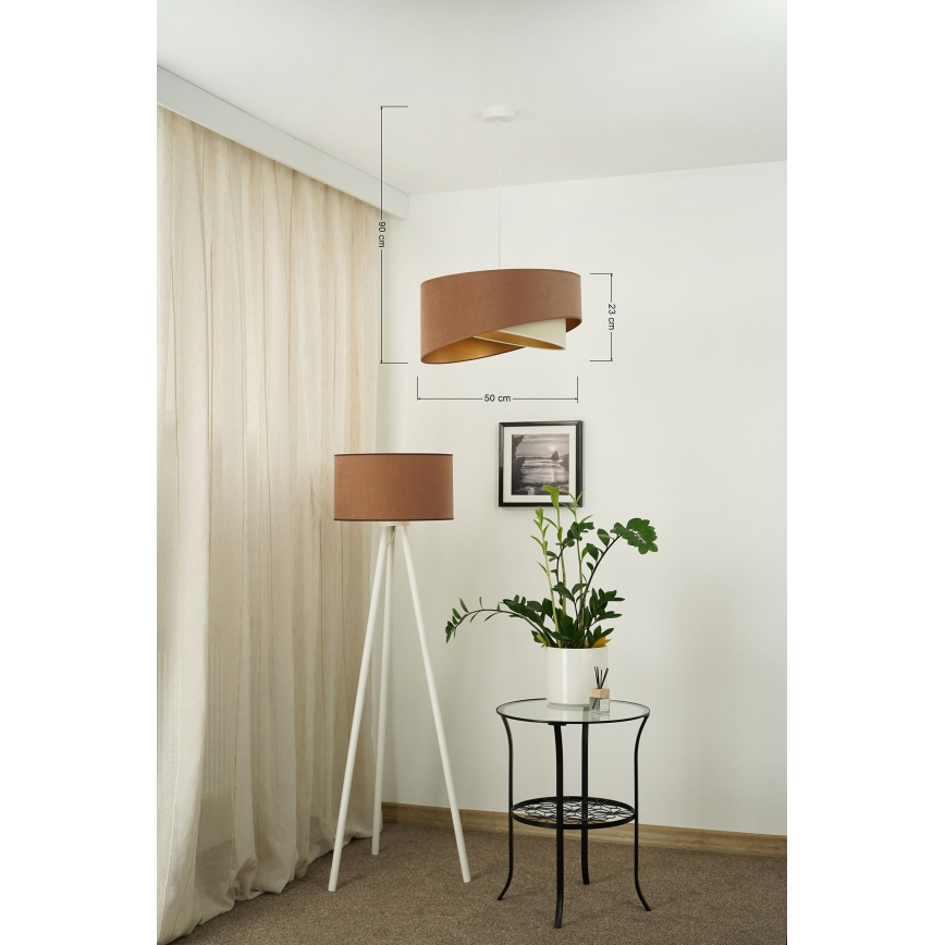 Brilagi - LED luster na sajli LYRA 1xE27/15W/230V braon/kremasta/zlatna