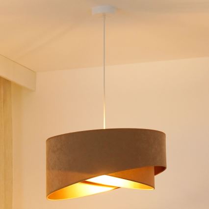 Brilagi - LED luster na sajli LYRA 1xE27/15W/230V braon/zlatna