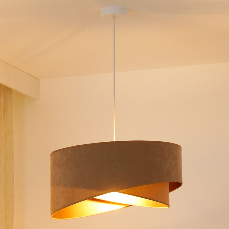 Brilagi - LED luster na sajli LYRA 1xE27/15W/230V braon/zlatna