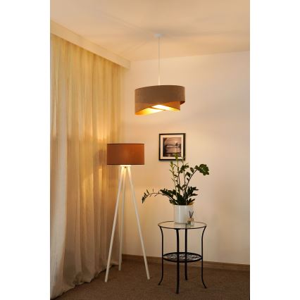 Brilagi - LED luster na sajli LYRA 1xE27/15W/230V braon/zlatna