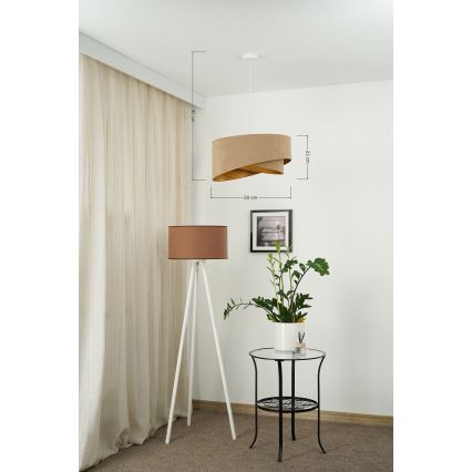 Brilagi - LED luster na sajli LYRA 1xE27/15W/230V braon/zlatna