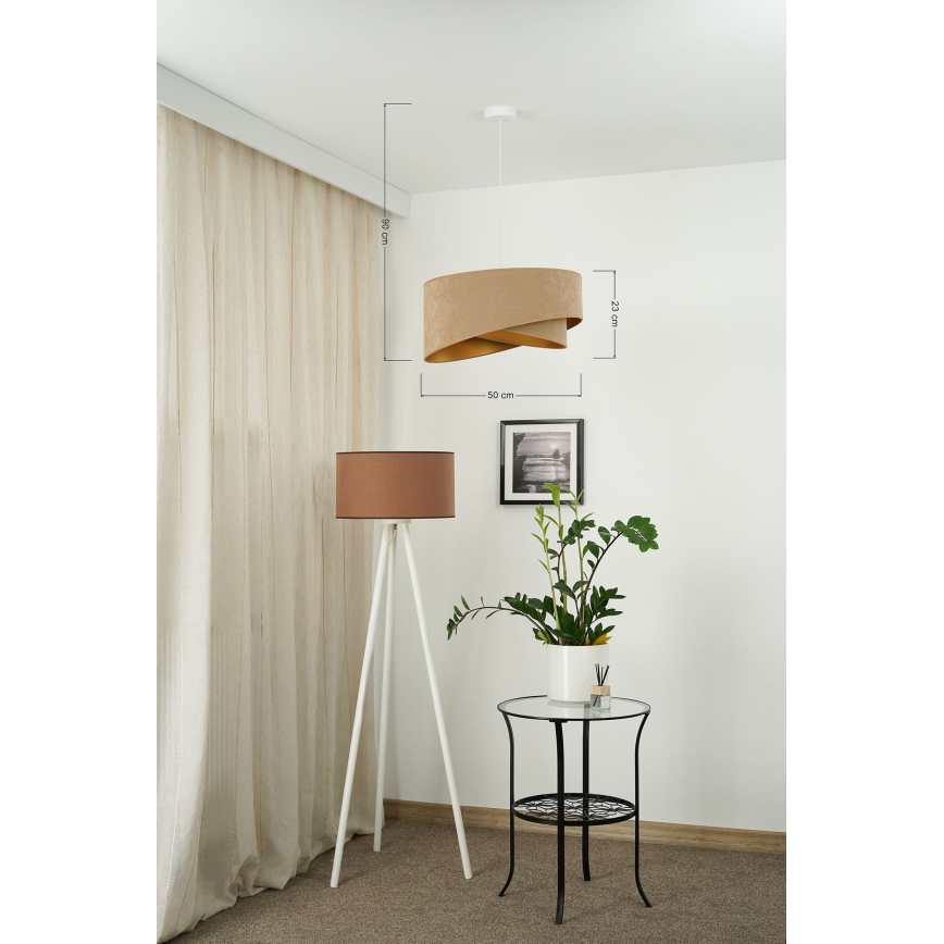 Brilagi - LED luster na sajli LYRA 1xE27/15W/230V braon/zlatna