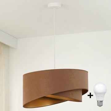 Brilagi - LED luster na sajli LYRA 1xE27/15W/230V braon/zlatna