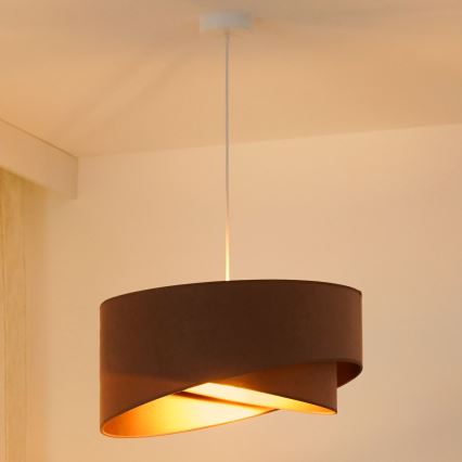 Brilagi - LED luster na sajli LYRA 1xE27/15W/230V braon/zlatna